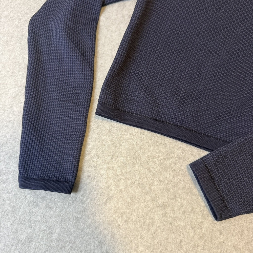 OFFLINE AERIE Seamless Waffle Knit Blue Workout Cropped Long Sleeve Top Size XL - Picture 3 of 7